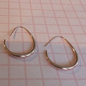 Rose Gold Teardrop Hoop Pierced Earrings
